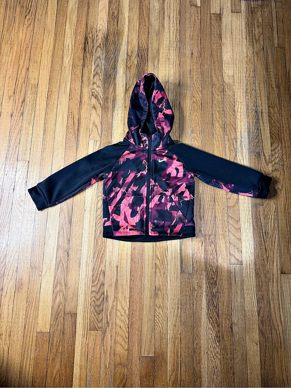 Nike Dri-FIT Graphic Full-Zip Hoodie Black & Red Baby 24M
